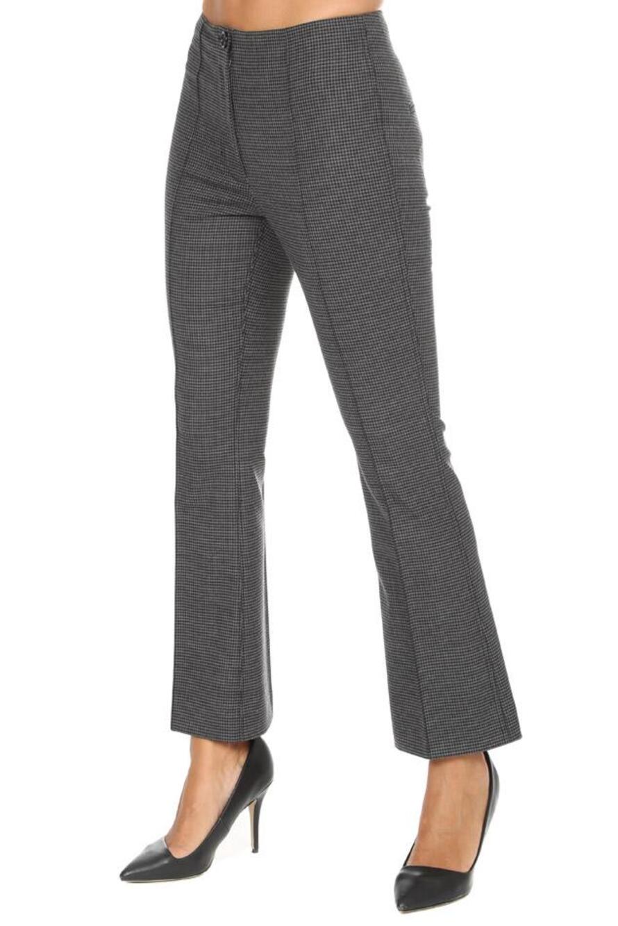 Helmut Lang Pants Womens 0 Crop Flare Melange Gray Houndstooth Wool Blend
